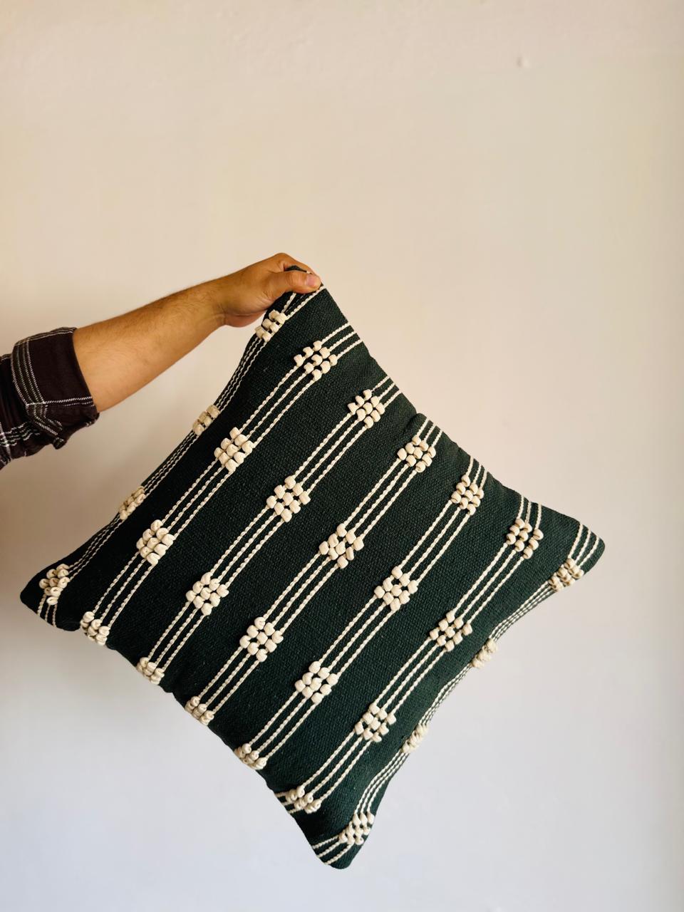 Designer Loop Handwoven Cotton Cushion Cover