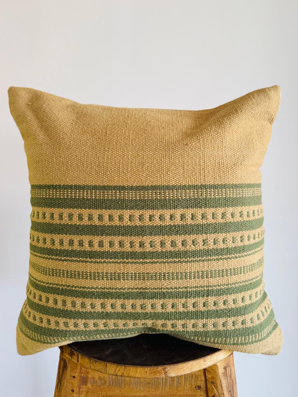 Pedal Stripe Handwoven Designer Cotton Cushion Cover