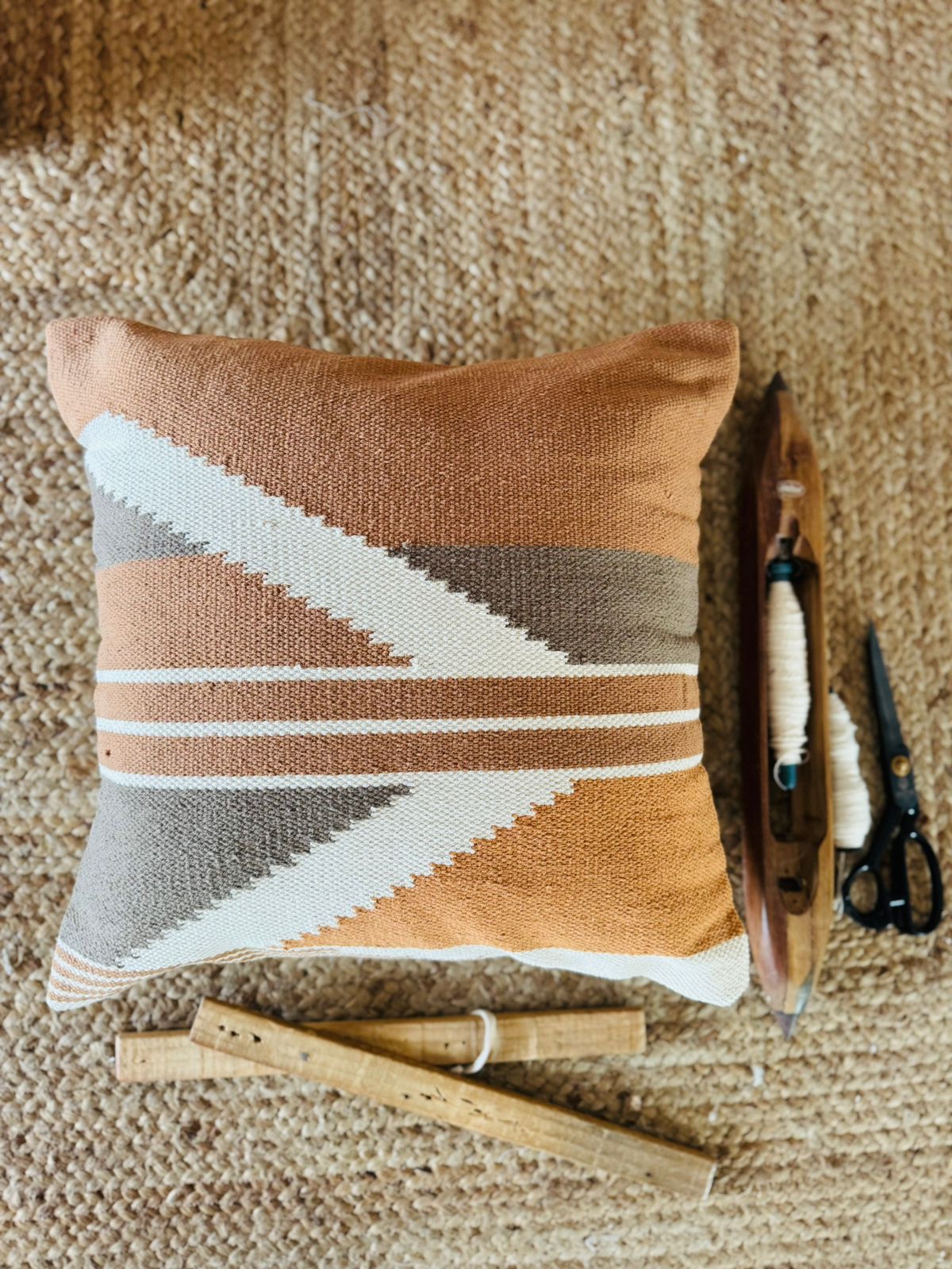 Handwoven Geometric Cushion Cover
