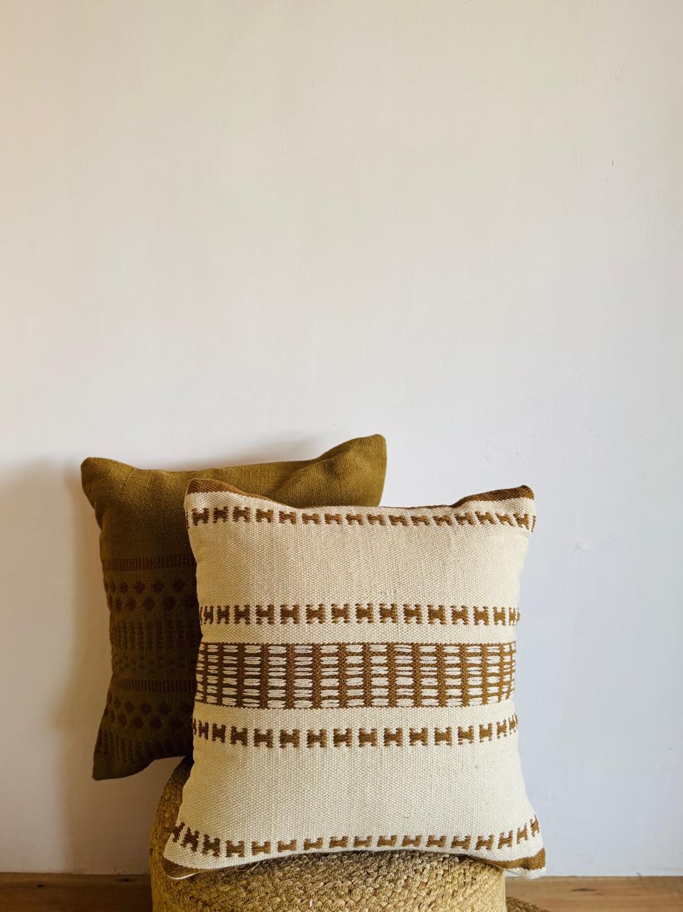 Handwoven Designer Cotton Pedal weave Cushion Cover