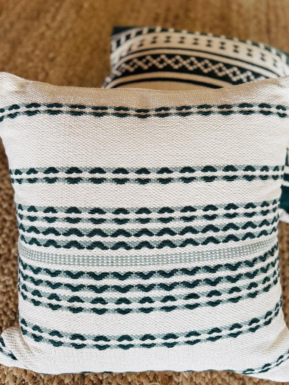 Designer Zig-Zag Handwoven Cotton Cushion Cover