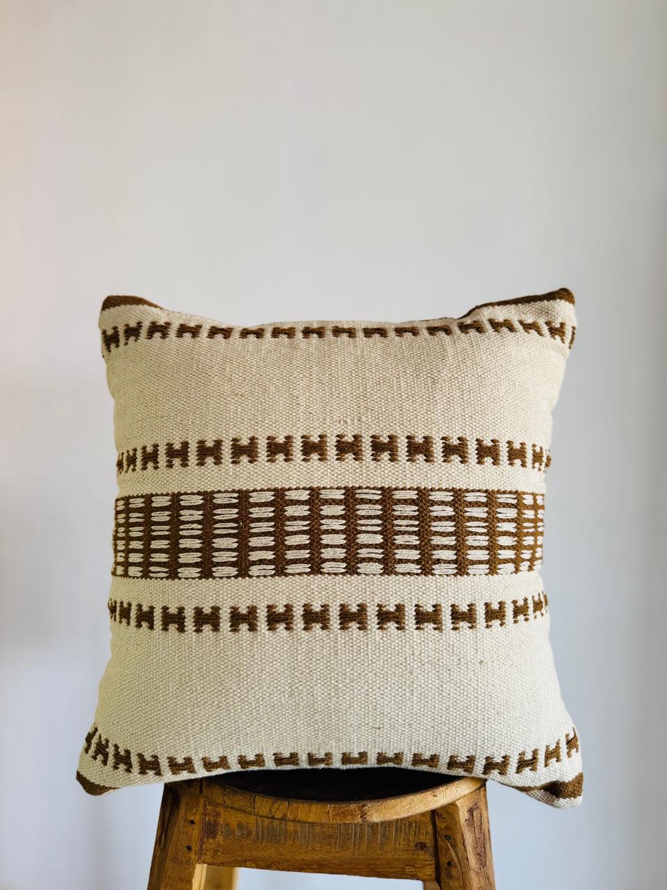 Handwoven Designer Cotton Pedal weave Cushion Cover