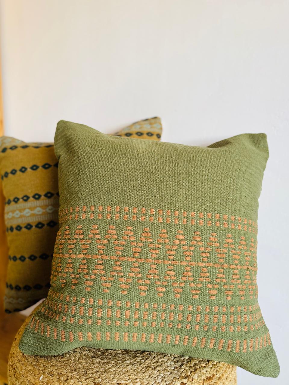 Katty Pedal Stripe Handwoven Designer Cotton Cushion Cover