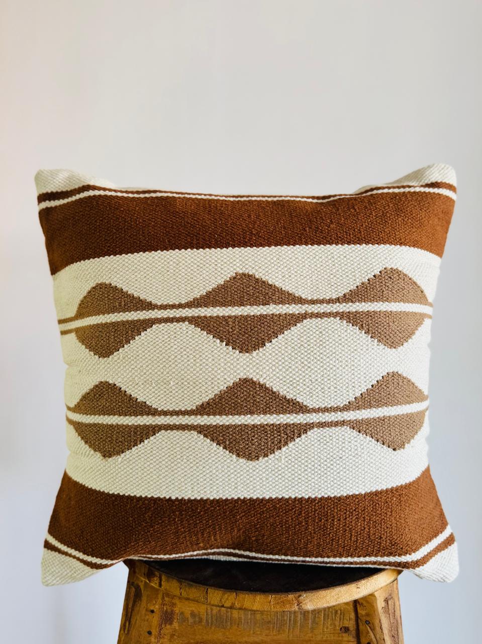 Designer Handwoven Cotton Cushion Cover