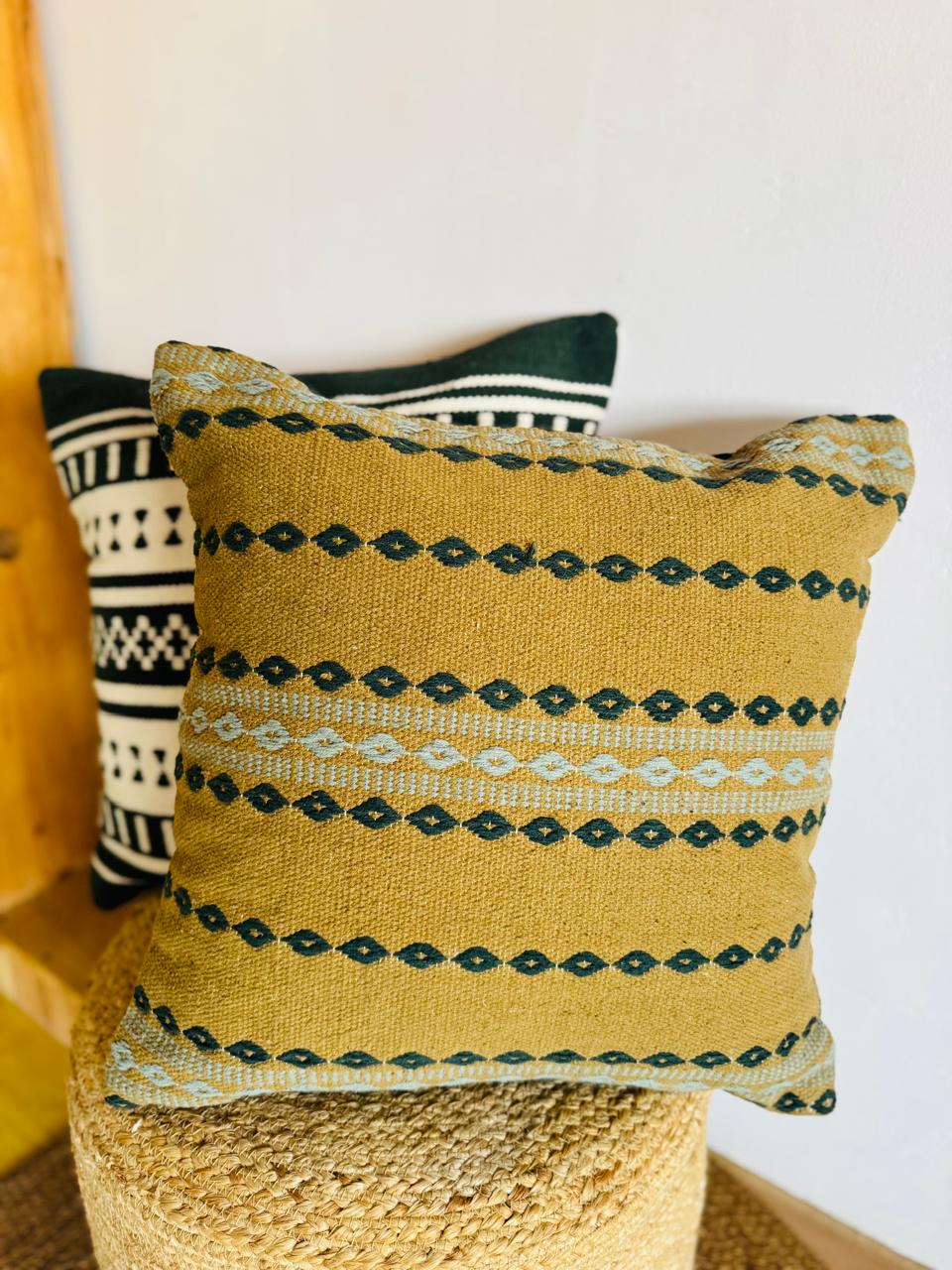 Handwoven Pedal Designer Cotton Cushion Cover