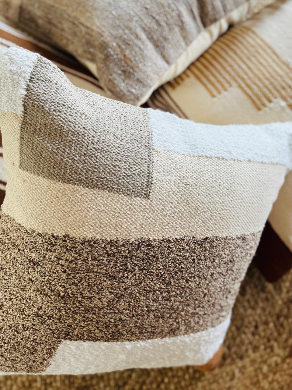 Alison Handwoven Designer Poly Cotton Cushion Cover