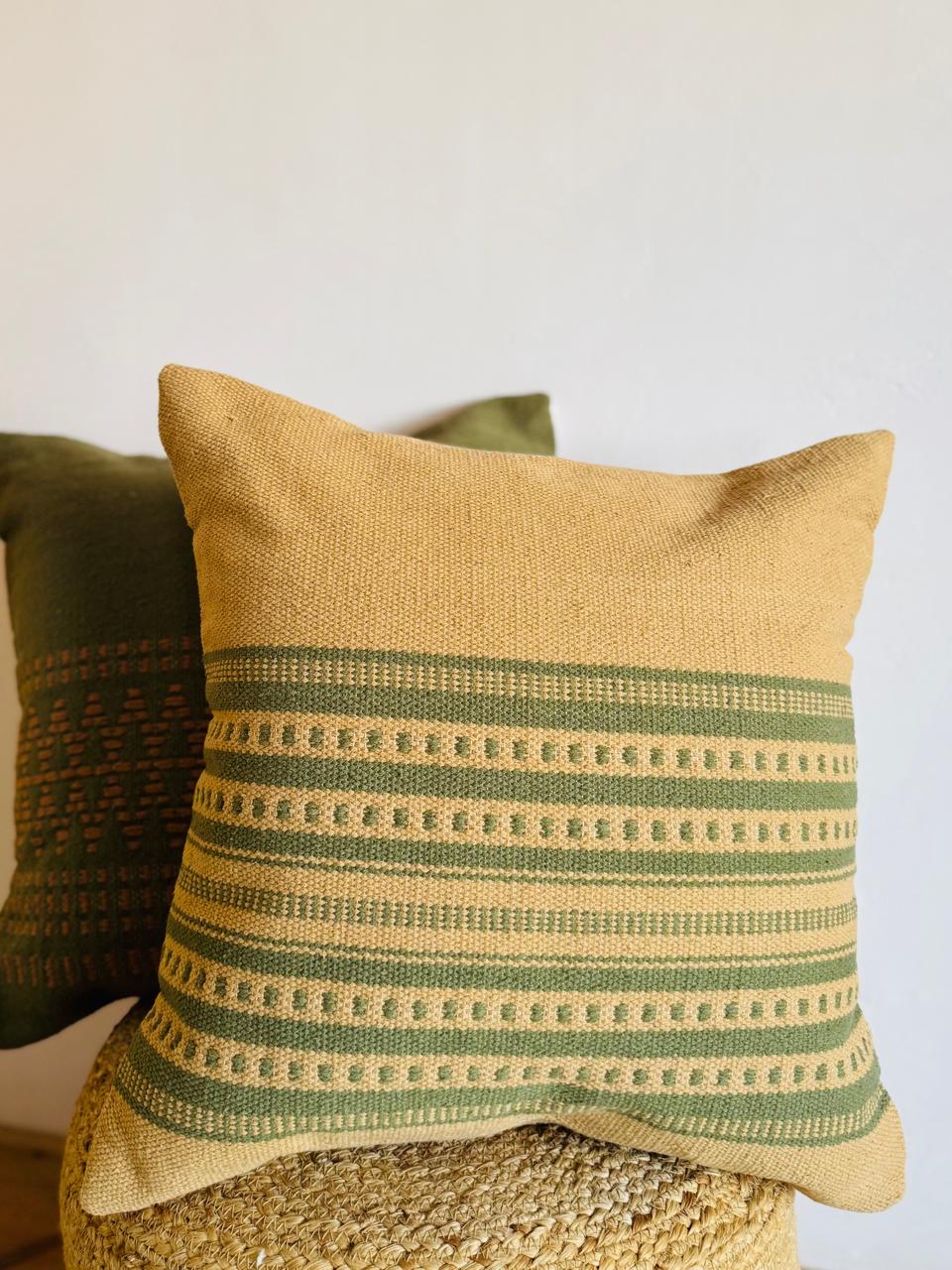 Pedal Stripe Handwoven Designer Cotton Cushion Cover