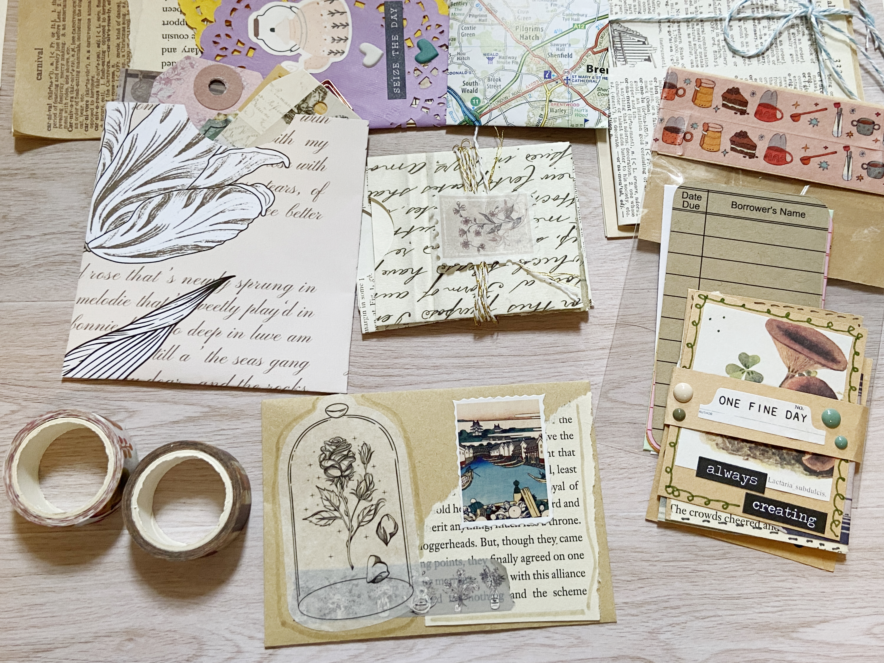 Vintage Aesthetic Journaling Plastic Folio 50+ pieces