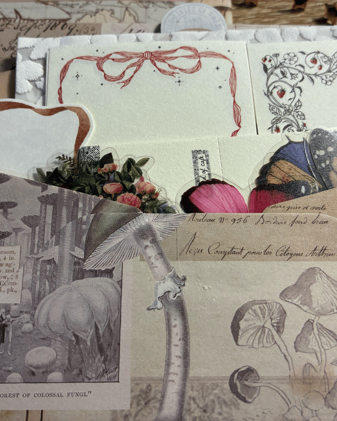 Vintage Ephemera Stuffed Envelope 35 pieces