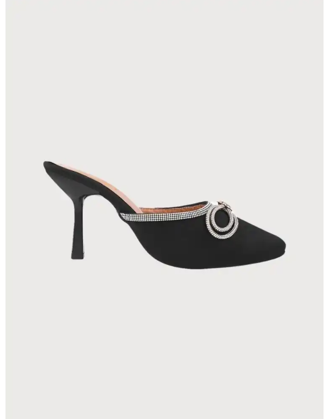 Elegant Black Heeled Mules