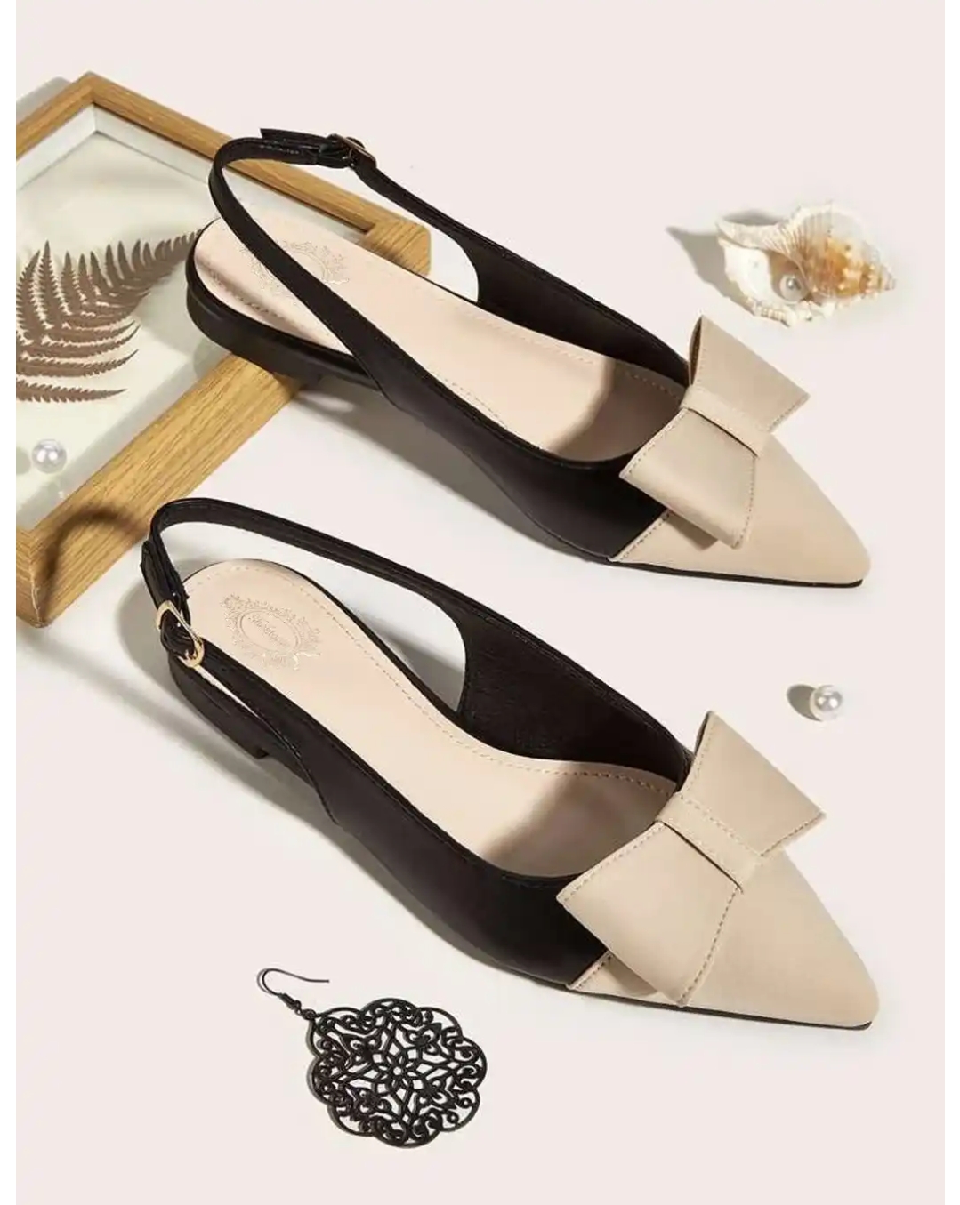 Elegant Bow Slingback Flats