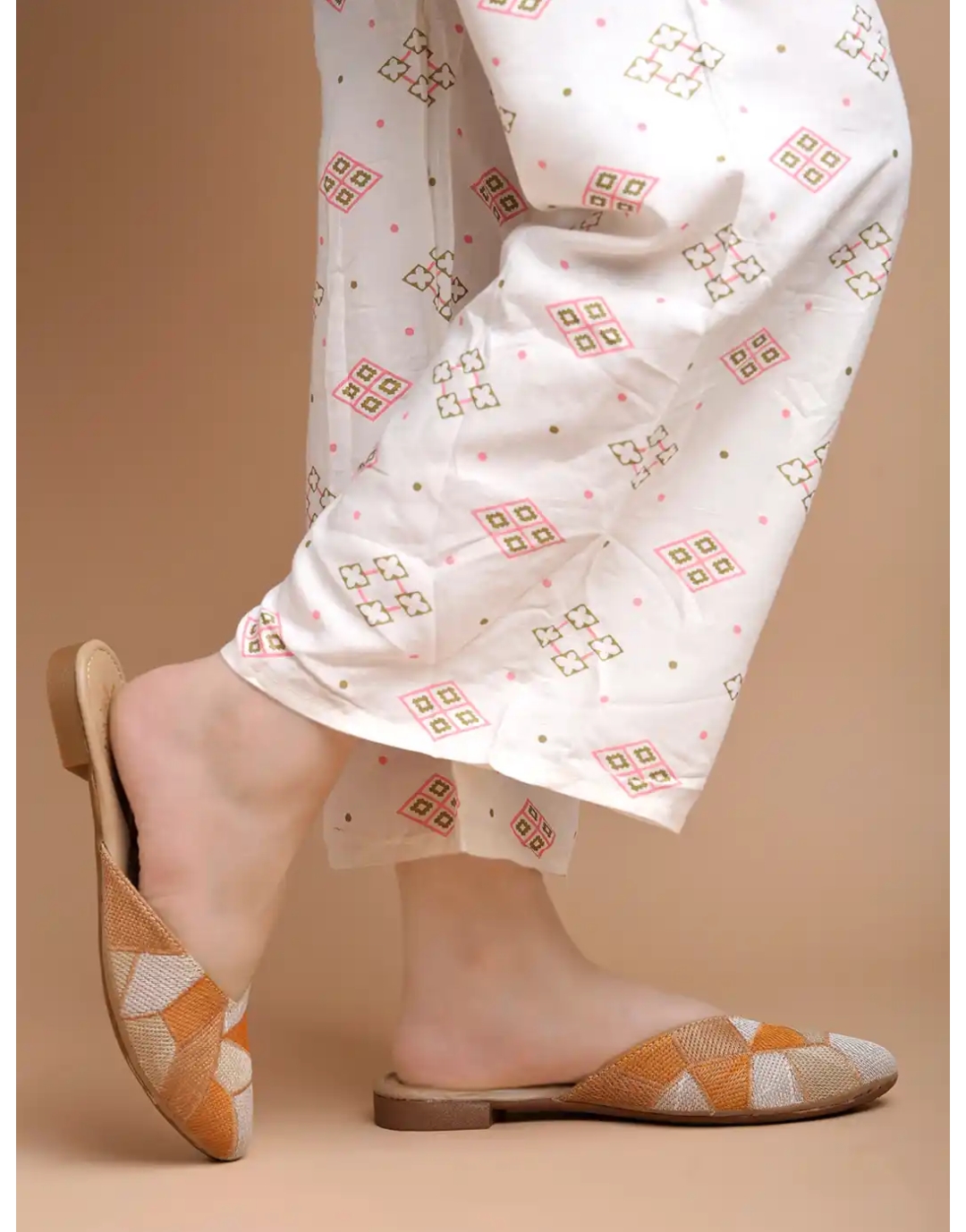 Ethnic Embroidered Slip-On Mules