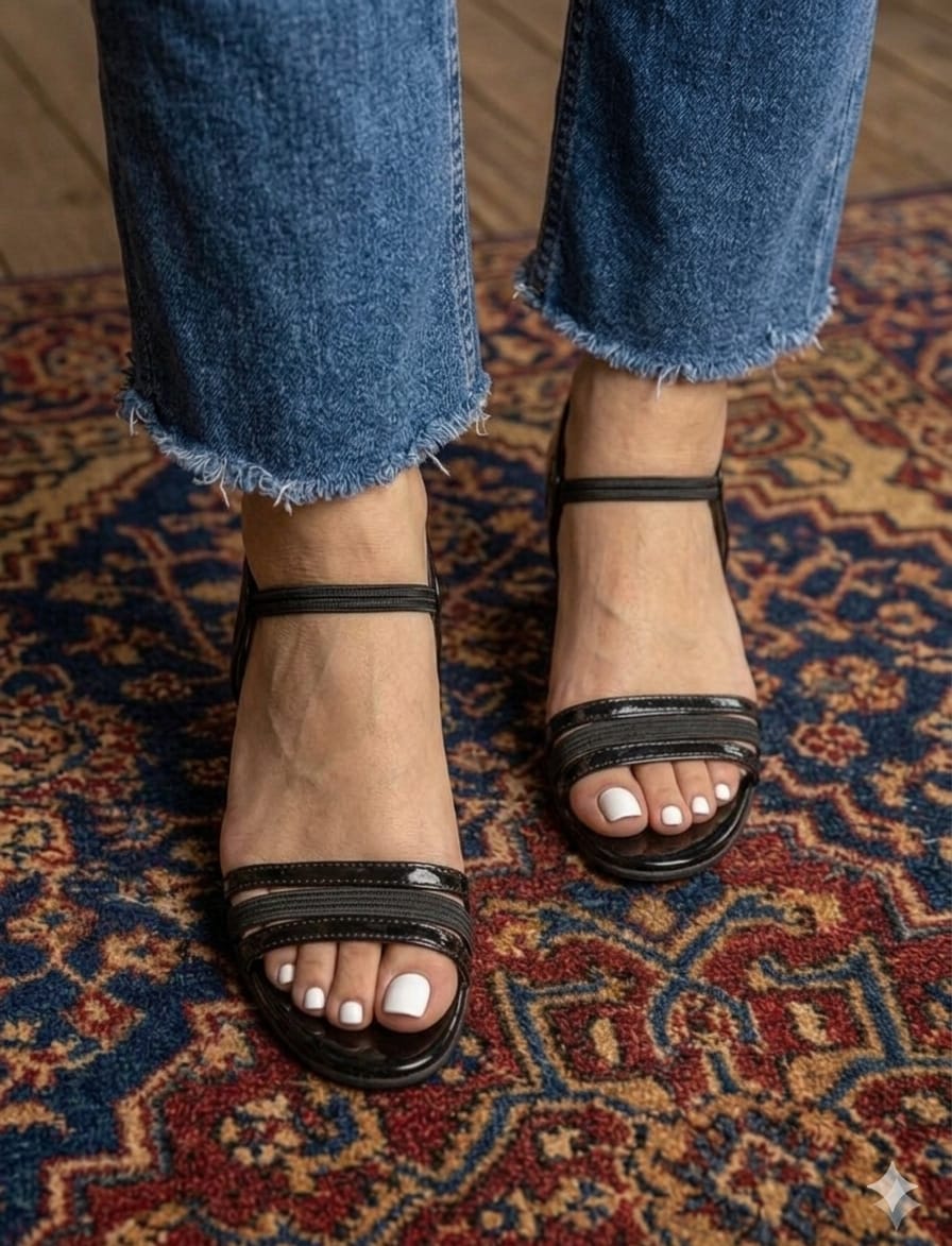 Black Strappy Heeled Sandals