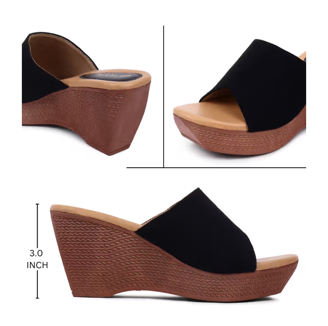 Black Wedge Sandals