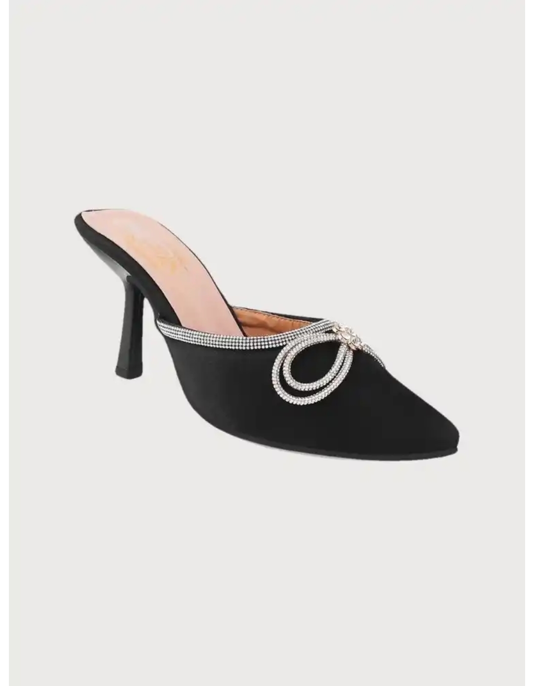 Elegant Black Heeled Mules