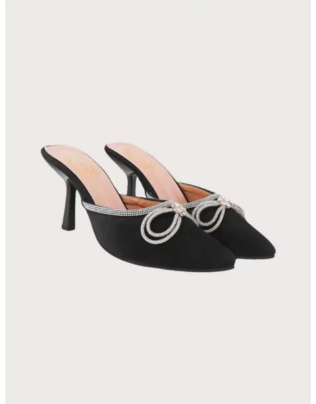 Elegant Black Heeled Mules