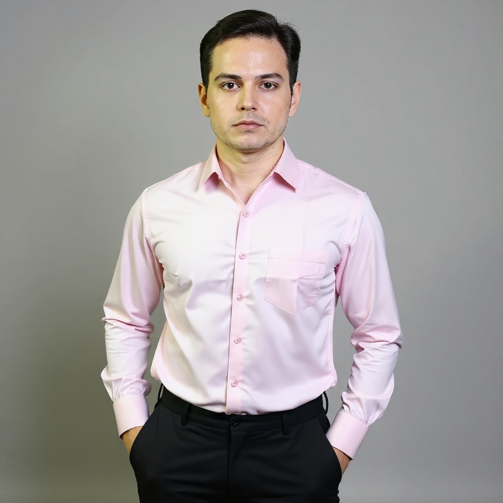 Men’s Light Pink Stretchable Slim Fit Shirt