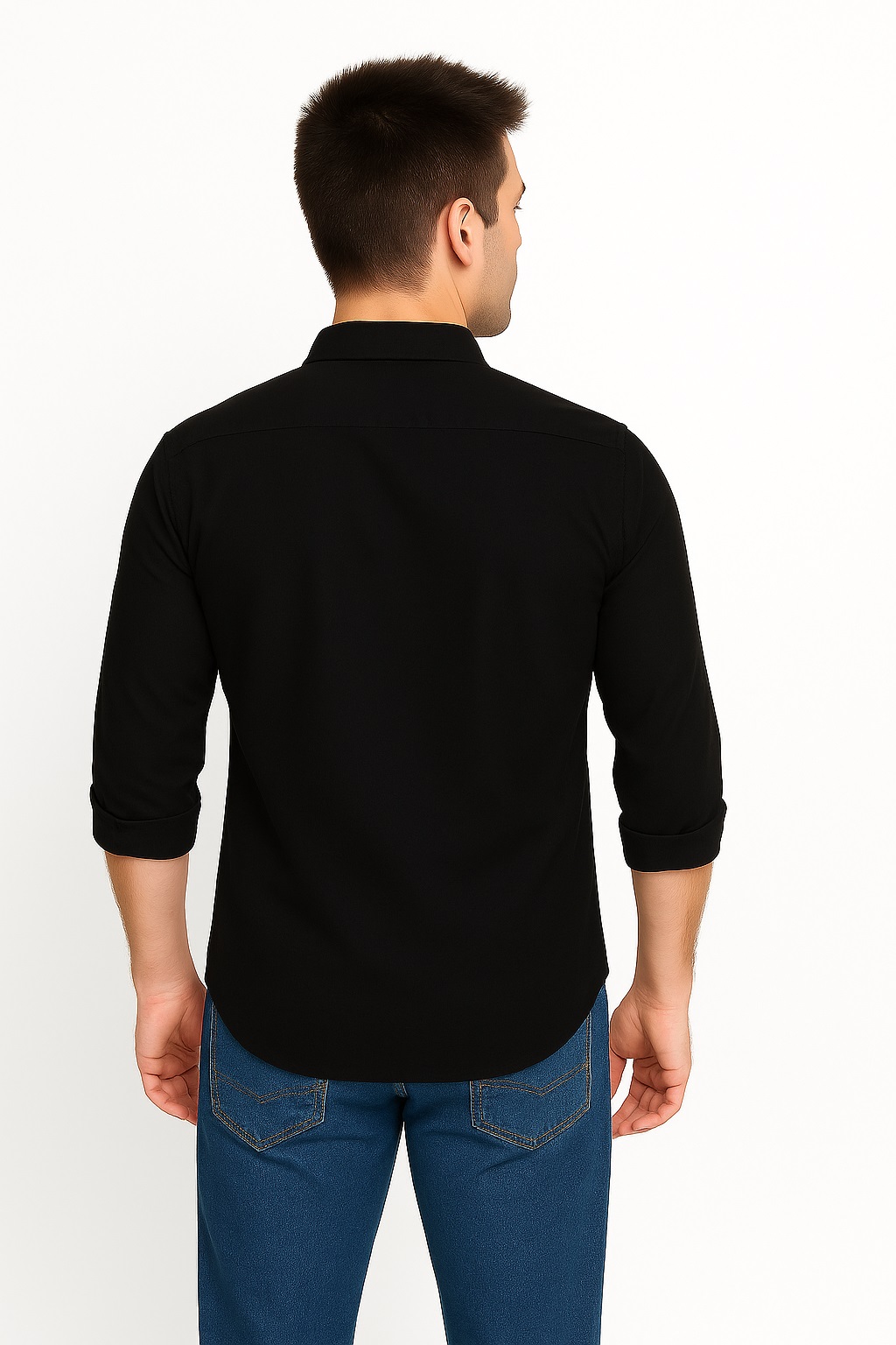 Men’s Black Stretchable Slim Fit Shirt