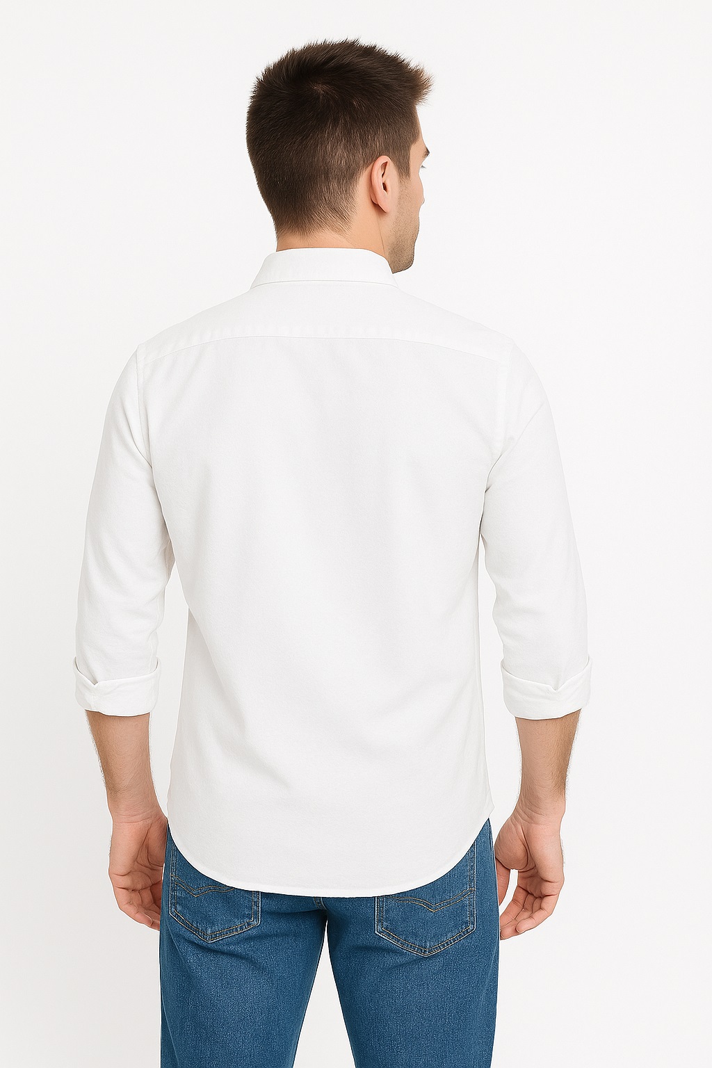 Men’s White Stretchable Slim Fit Shirt