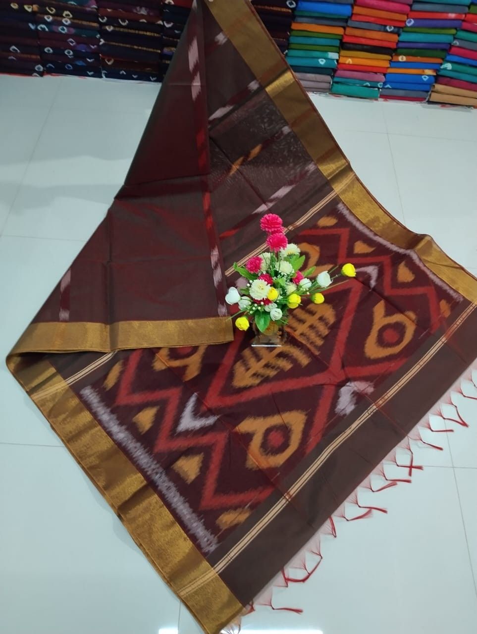 Ikat Silk cotton Saree