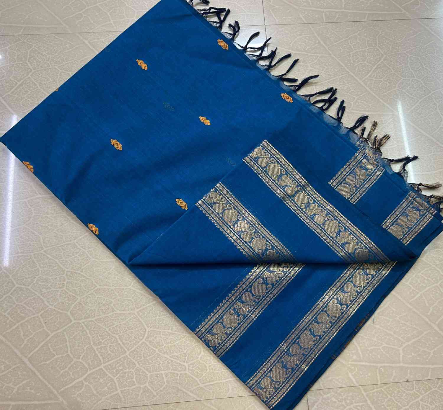 Blue kanchi cotton Saree 