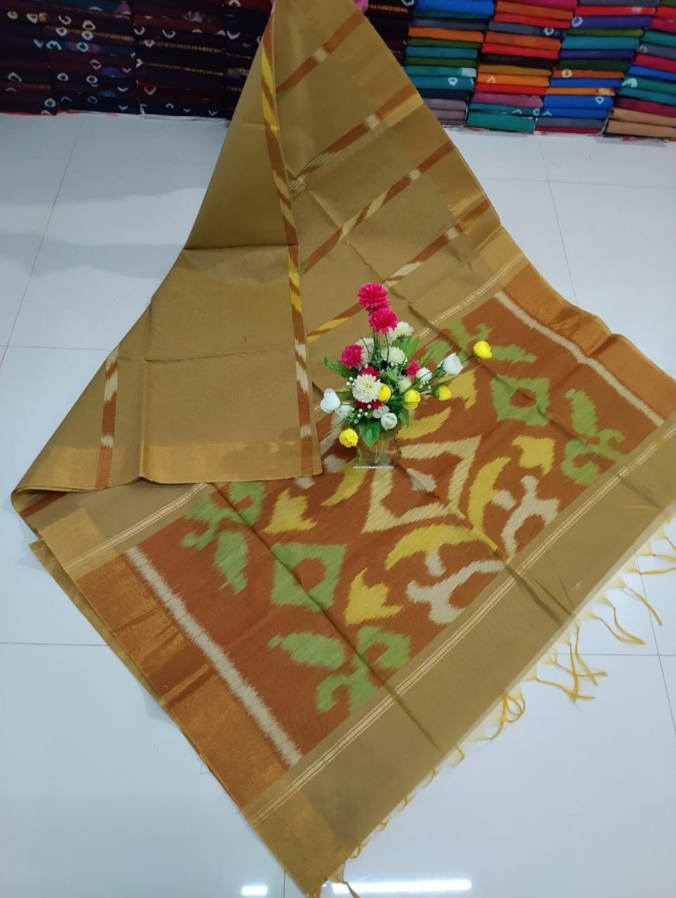 Ikat Silk cotton Saree