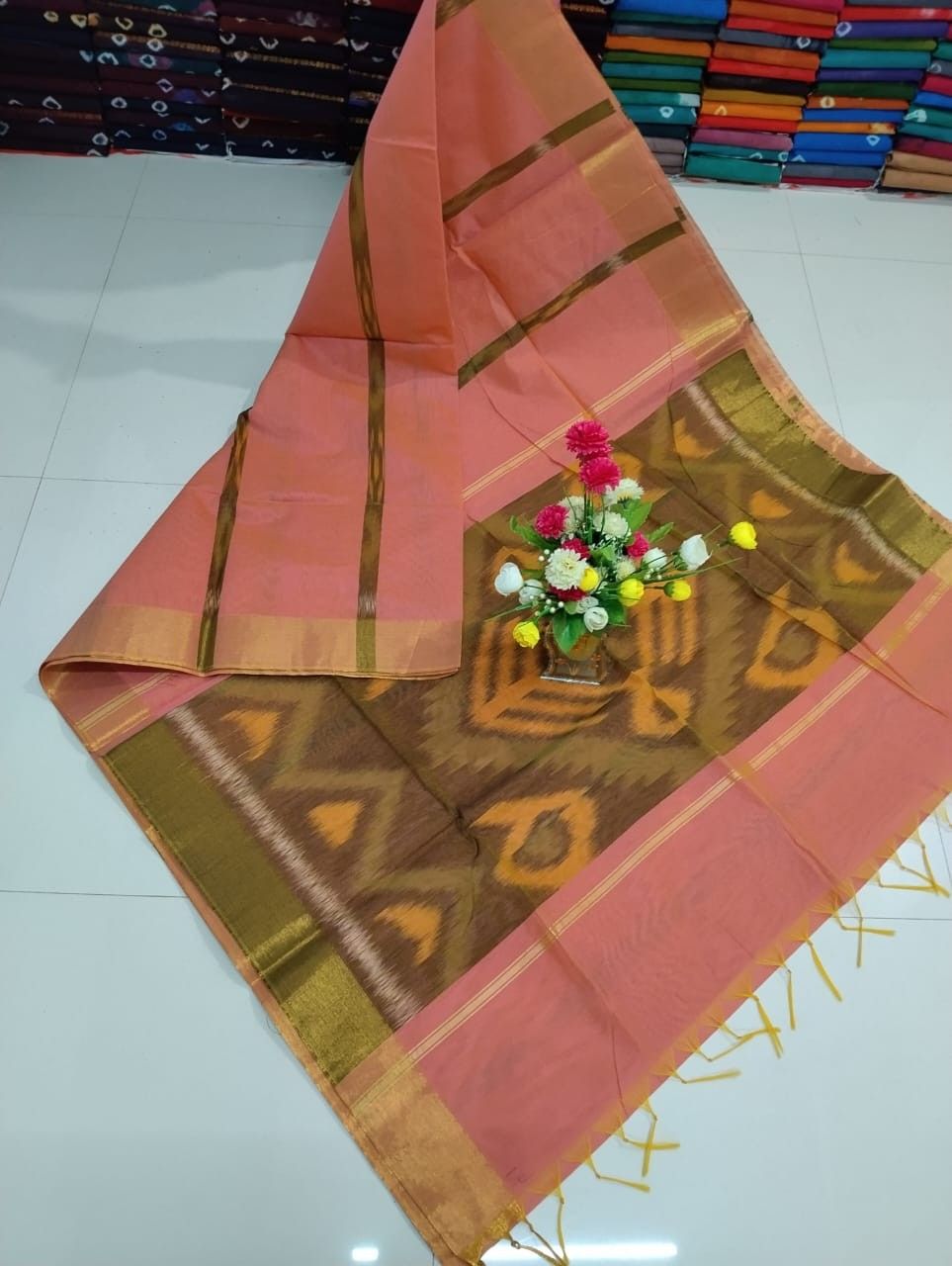 Ikat Silk cotton Saree