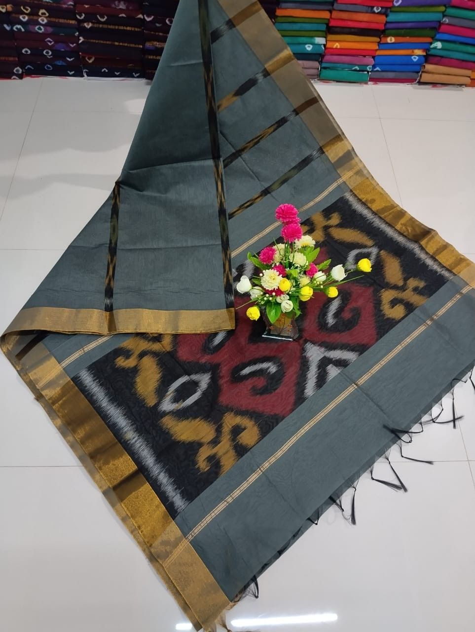 Ikat Silk cotton Saree