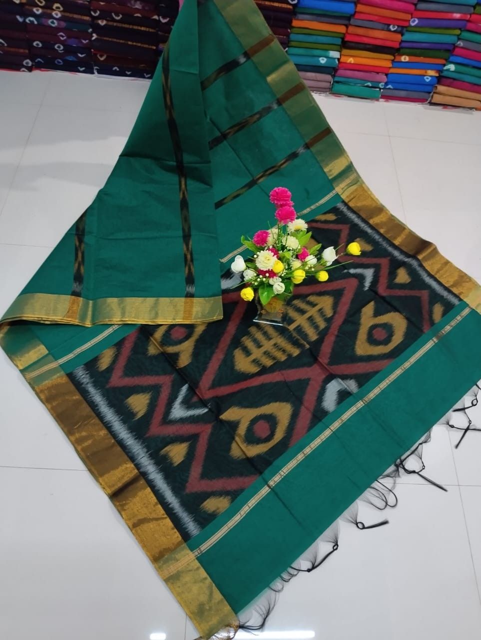 Ikat Silk cotton Saree