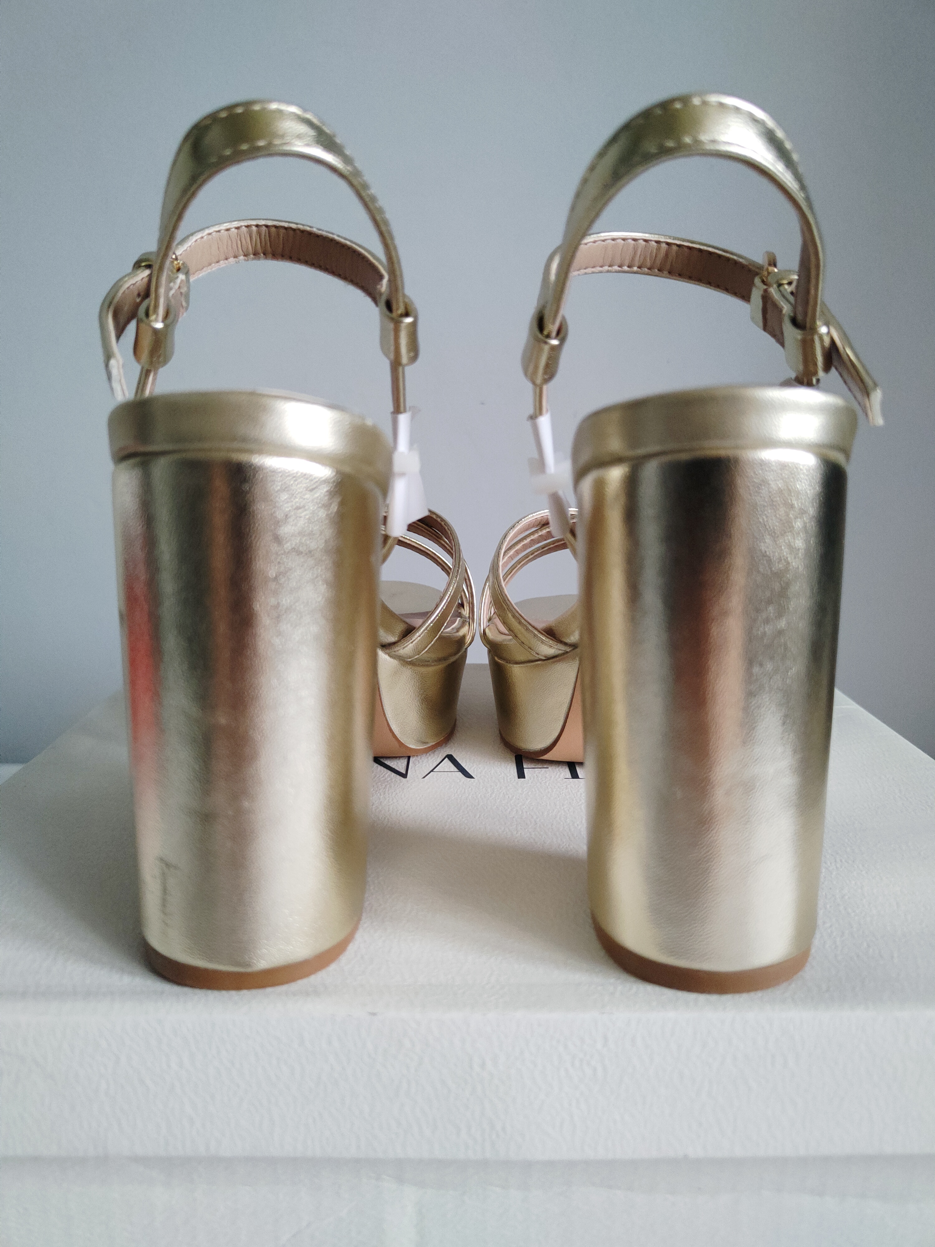 Anna Field złote sandały na platformie r. 36