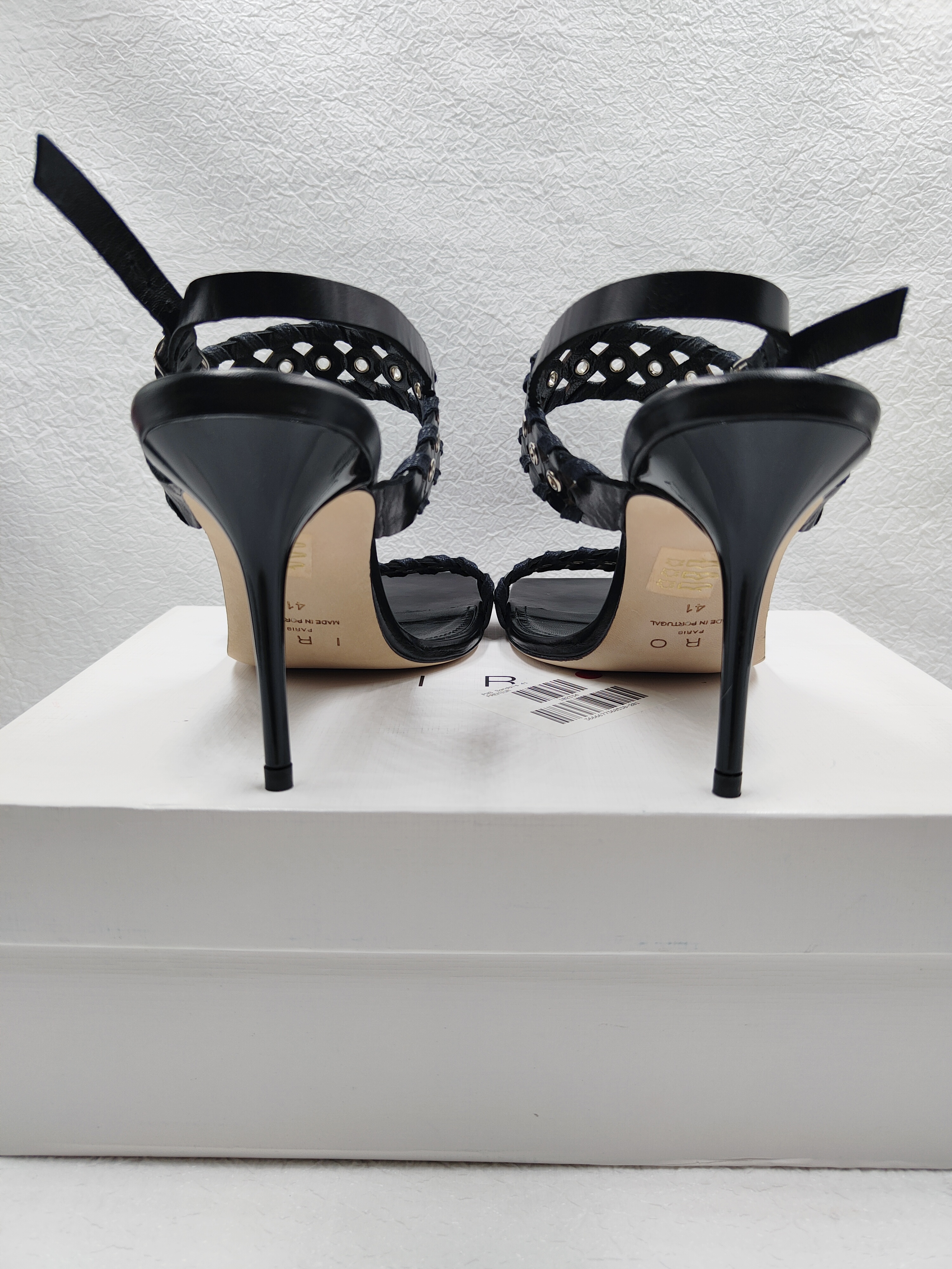 Iro Paris Chlorite skórzane sandały na obcasie r. 41