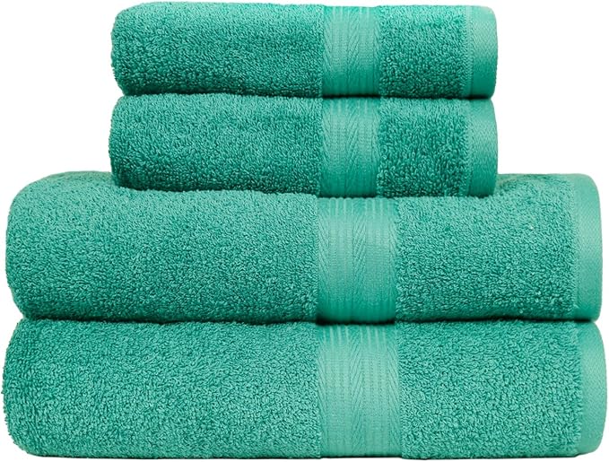 Basics 4 Piece Fade resistant towel set for bathroom