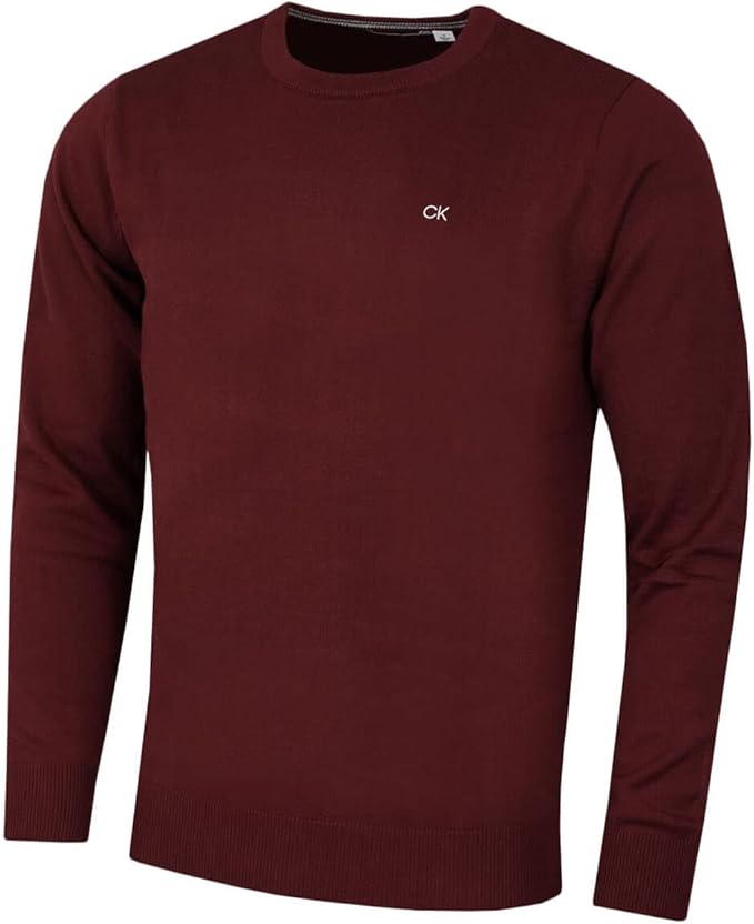 Calvin Klein Mens 2025 Durable Comfort Crew Neck Golf Sweater
