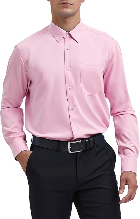 HISDERN Men's Dress Shirt Long Sleeve