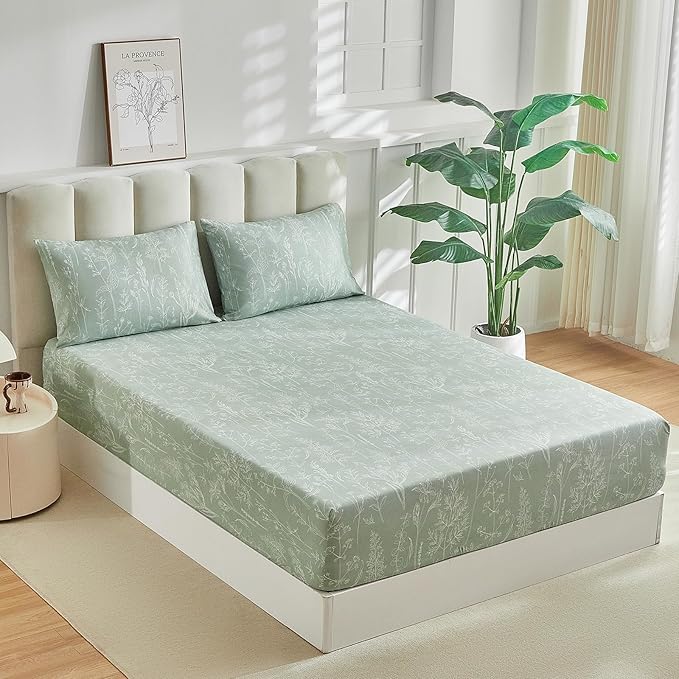 Tokokimo Double Fitted Sheet with 2 Envelope Pillowcases