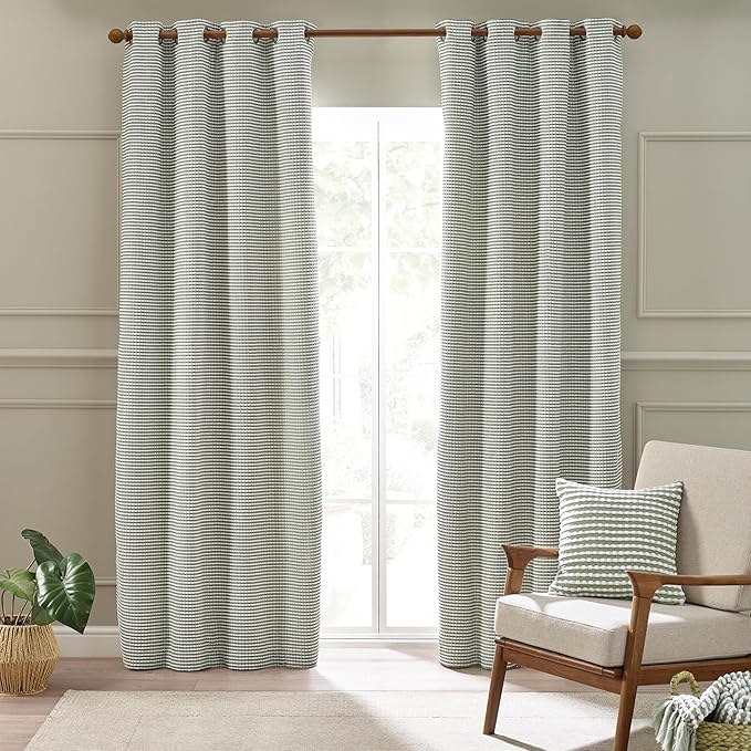  46x54 Inch Lined Eyelet Curtains Two Panels Sage Green