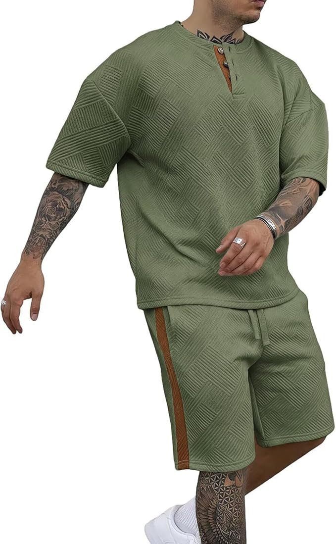 Remxi Mens 2 Piece Tracksuit Set Jacquard