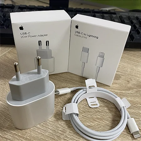 Carregador USB-C Apple 20W + Cabo Lightning