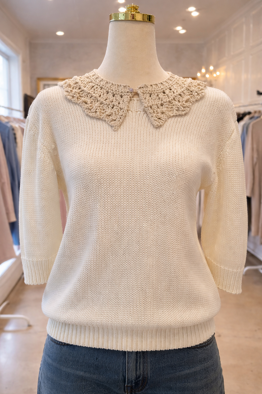 Sweterek krótki rękaw ( kołnierzyk sprzedawany osobno)