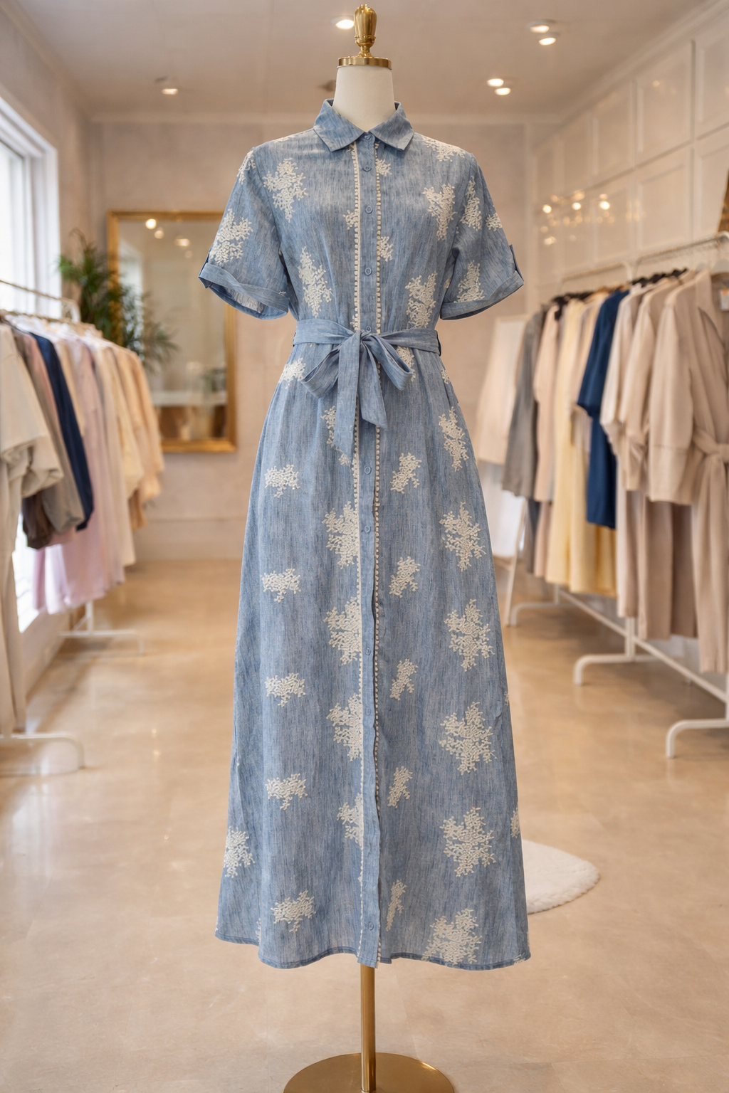 Sukienka maxi  haftowana