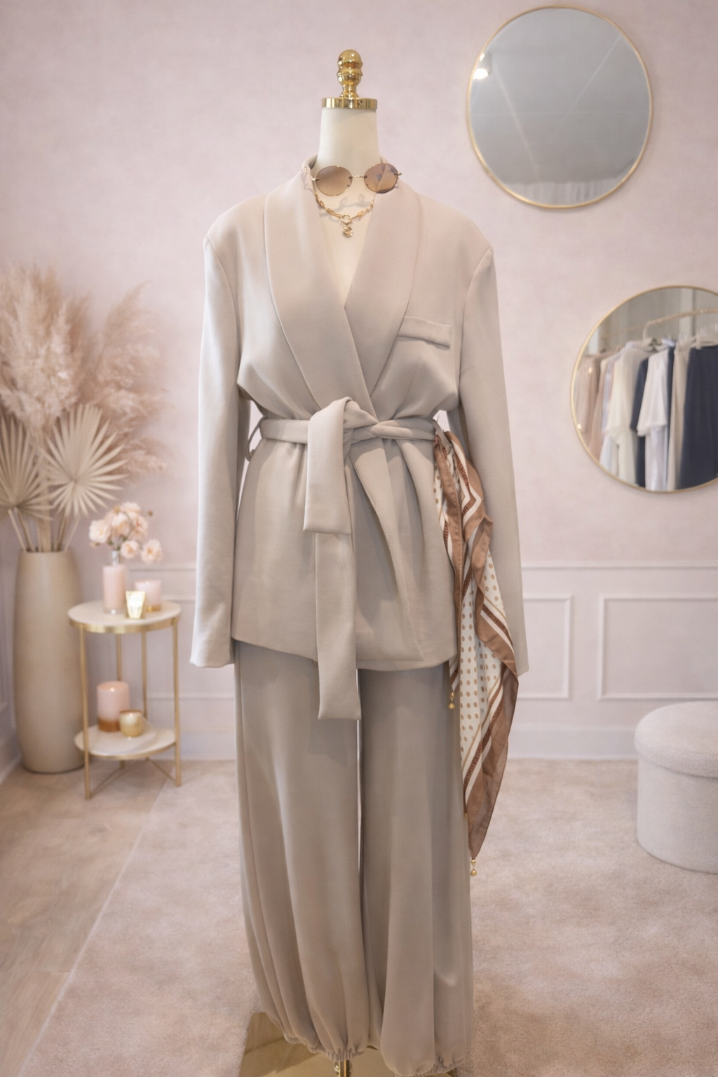 Dresowy garnitur w kolorze beżu - SLAY