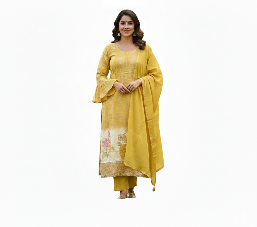Yellow Ethnic Suit Set