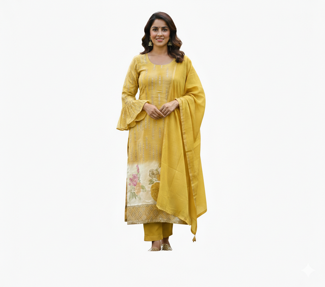 Yellow Ethnic Suit Set
