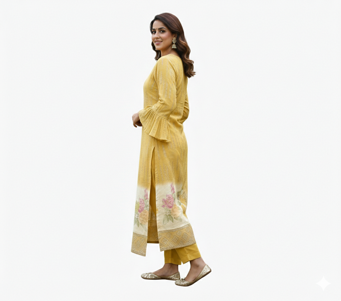 Yellow Ethnic Suit Set