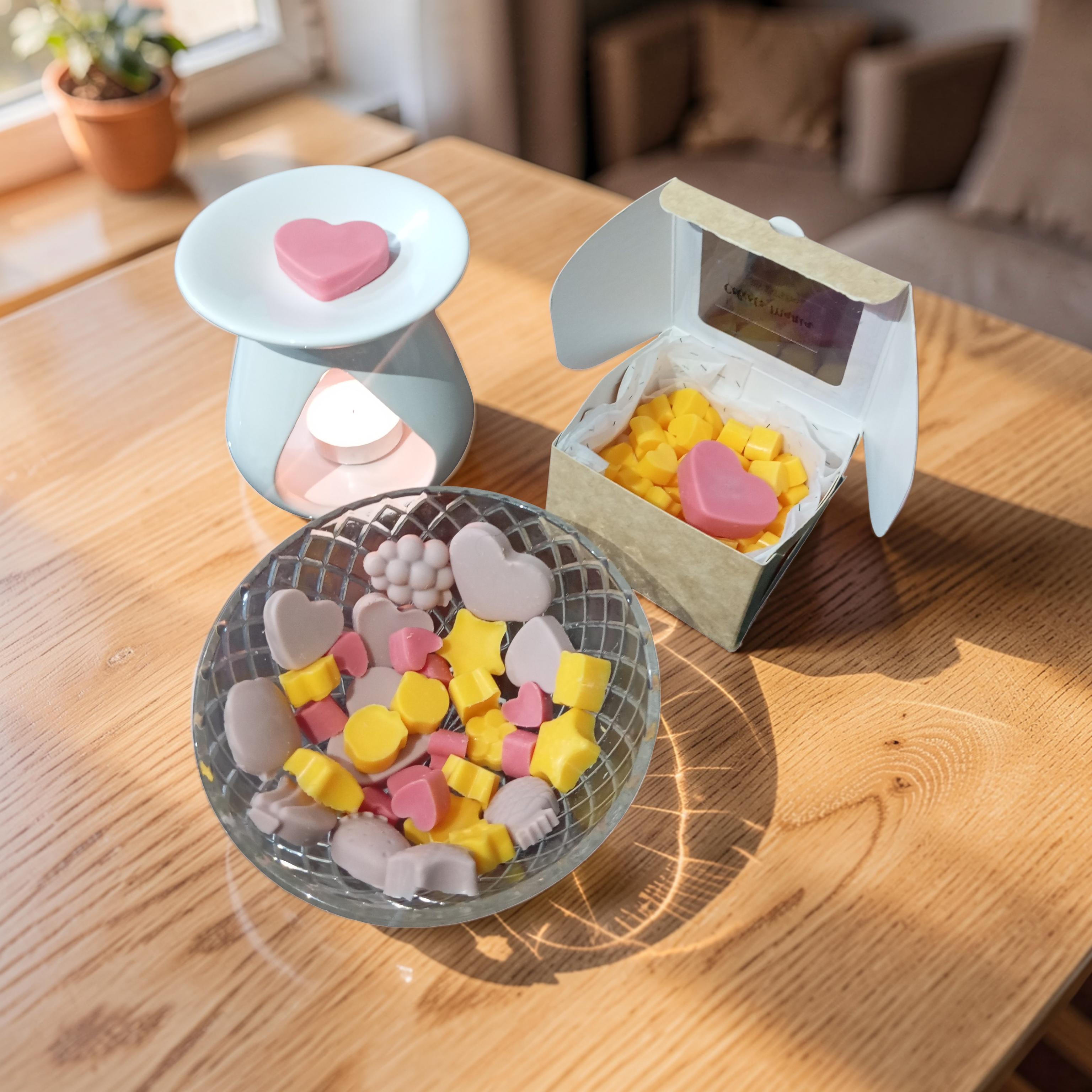 Caja Kit Wax Melts (100gr) + Pebetero 