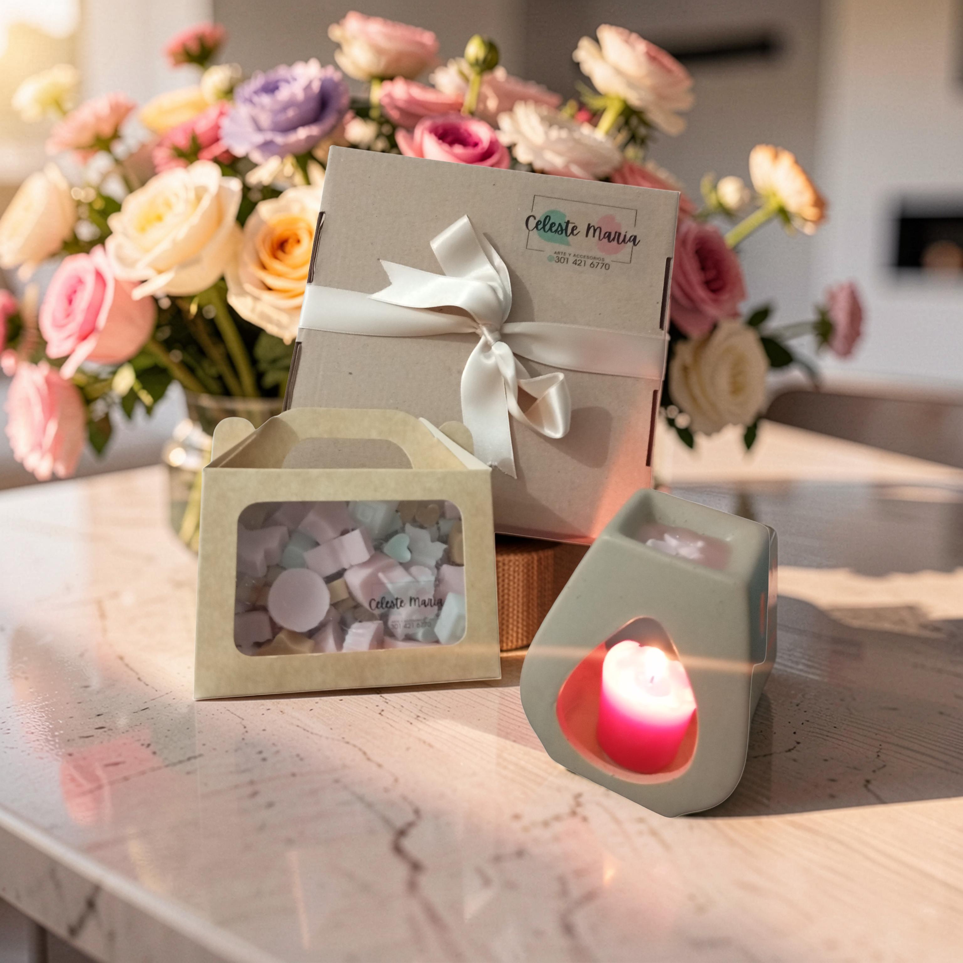 Caja Kit Wax Melts (200gr) + Pebetero