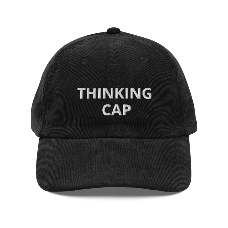 THINKING CAP - EMBROIDERED- Vintage corduroy cap