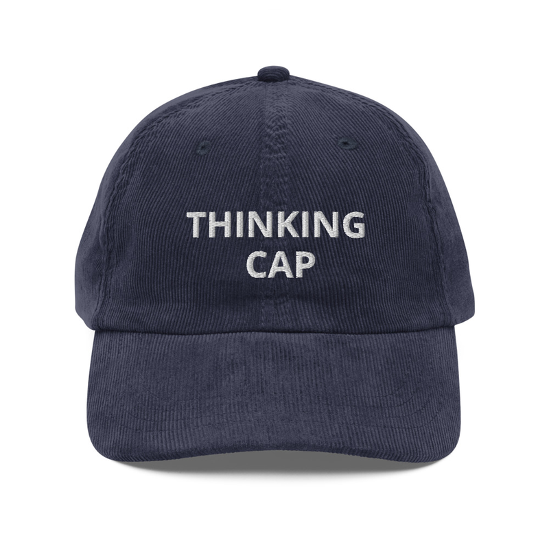 THINKING CAP - EMBROIDERED- Vintage corduroy cap