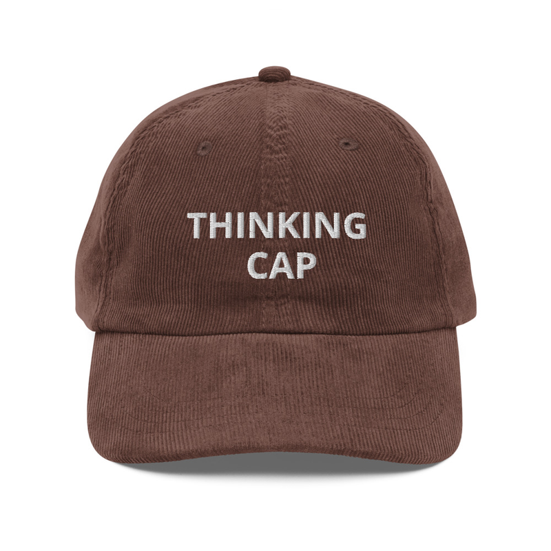 THINKING CAP - EMBROIDERED- Vintage corduroy cap
