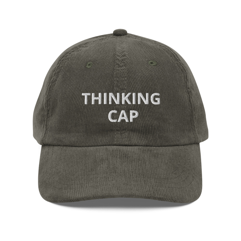 THINKING CAP - EMBROIDERED- Vintage corduroy cap